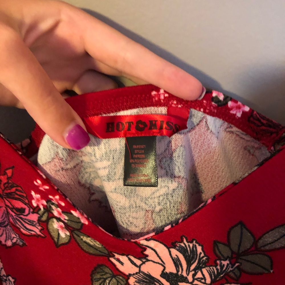 Red Patterned Romper - Picture 2 of 3